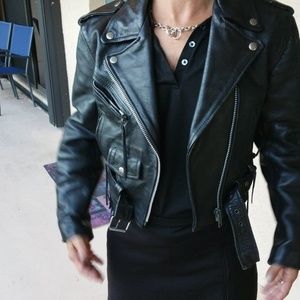 Barney's Leather Biker Jacket